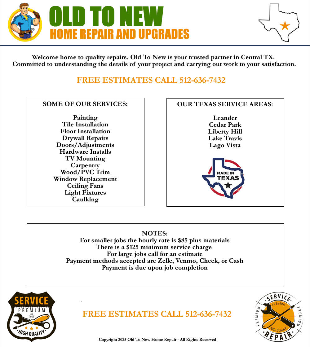 OLD TO NEW HOME REPAIR, UPGRADES, AND RENOVATION